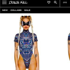 Never been worn Dolls Kill rave bodysuit size S.